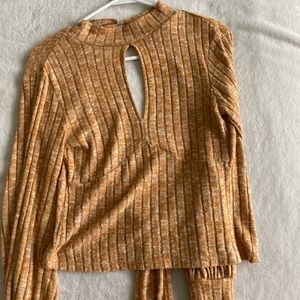 Yellow cut out sweater